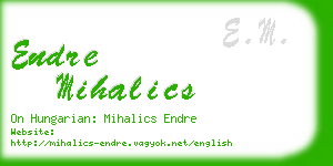 endre mihalics business card